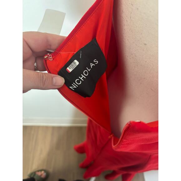 Nicholas Red Piper Evening Gown Sz 10 - Picture 4 of 4